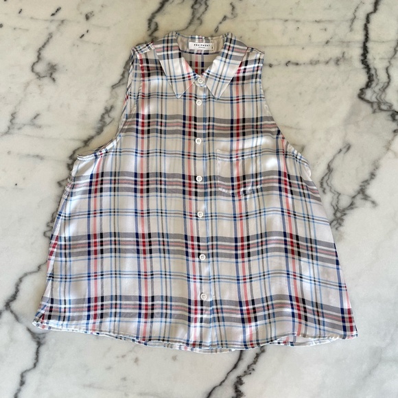 Equipment Plaid Button Down Tank - Picture 3 of 13